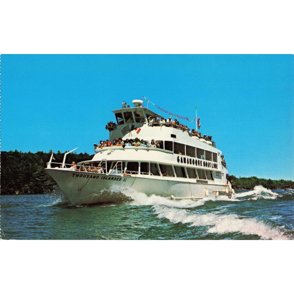 Vintage Thousand Islander II Gananoque Boat Line Ontario Canada Postcard